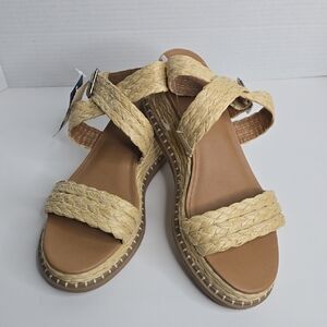 Women's Kayla Wedge Heels Tan Sandals 11 Universal Threads